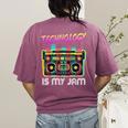 Back To School Retro Technology Is My Jam 80's Teacher Women's Comfort Colors T-Shirt Back Print Berry Back To School Retro Technology Is My Jam 80's Teacher Women's Comfort Colors T-Shirt Back Print Berry
