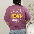 Back To School Teach Love And Inspire Teacher Sunflower Women's Comfort Colors T-Shirt Back Print Berry Back To School Teach Love And Inspire Teacher Sunflower Women's Comfort Colors T-Shirt Back Print Berry