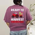 Back To School Teacher Farming Tractor Farmer Kids 100th Day Women's Comfort Colors T-Shirt Back Print Berry Back To School Teacher Farming Tractor Farmer Kids 100th Day Women's Comfort Colors T-Shirt Back Print Berry