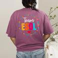 Back To School Teachers Crew Students Team ESOL Teacher Women's Comfort Colors T-Shirt Back Print Berry
