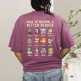 How To Become A Better Reader Animals Reading Teacher Women's Comfort Colors T-Shirt Back Print Berry How To Become A Better Reader Animals Reading Teacher Women's Comfort Colors T-Shirt Back Print Berry