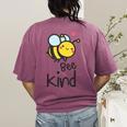 Bee Kind Bumble Bee Anti Bullying Teacher Kindness Matters Women's Comfort Colors T-Shirt Back Print Berry