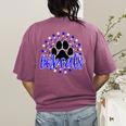 Blue Bobcats School Spirit Coquette Bow Mascot Teacher Women's Comfort Colors T-Shirt Back Print Berry