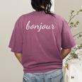 Bonjour T Shirt French Language Saying Teacher Student Men Women Girls Kids Women's Comfort Colors T-Shirt Back Print Berry Bonjour T Shirt French Language Saying Teacher Student Men Women Girls Kids Women's Comfort Colors T-Shirt Back Print Berry