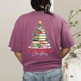 All Booked For Christmas Xmas Tree Teacher Holiday Pajamas Women's Comfort Colors T-Shirt Back Print Berry All Booked For Christmas Xmas Tree Teacher Holiday Pajamas Women's Comfort Colors T-Shirt Back Print Berry