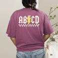 Boys Girls Teachers ABCD Rock Graphic Back To School Class Women's Comfort Colors T-Shirt Back Print Berry Boys Girls Teachers ABCD Rock Graphic Back To School Class Women's Comfort Colors T-Shirt Back Print Berry