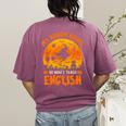 My Broom Broke So Now I Teach English Halloween Teacher Women's Comfort Colors T-Shirt Back Print Berry My Broom Broke So Now I Teach English Halloween Teacher Women's Comfort Colors T-Shirt Back Print Berry