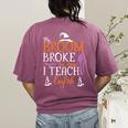 My Broom Broke So Now I Teach English English Teacher Witch Women's Comfort Colors T-Shirt Back Print Berry My Broom Broke So Now I Teach English English Teacher Witch Women's Comfort Colors T-Shirt Back Print Berry