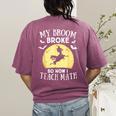 My Broom Broke So Now I Teach Math Teacher Halloween Costume For Men Women Women's Comfort Colors T-Shirt Back Print Berry My Broom Broke So Now I Teach Math Teacher Halloween Costume For Men Women Women's Comfort Colors T-Shirt Back Print Berry
