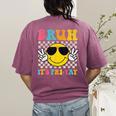 Bruh It's Fri-Yay Friday Weekend Smile Face Teacher Student Women's Comfort Colors T-Shirt Back Print Berry