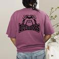 Bulldogs Teacher Student School Sports Fan Team Spirit Women's Comfort Colors T-Shirt Back Print Berry