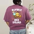 Bumble Bee Squad Honey Bumblebee Teacher Team Group Women's Comfort Colors T-Shirt Back Print Berry