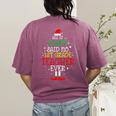 All Is Calm Said No 1st Grade Teacher Ever Christmas Teacher Women's Comfort Colors T-Shirt Back Print Berry
