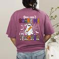 You Can't Scare Me I'm A Teacher Halloween Costume Women's Comfort Colors T-Shirt Back Print Berry