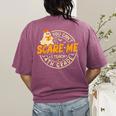 You Can't Scare Me I Teach 4th Grade Teacher Halloween Ghost Women's Comfort Colors T-Shirt Back Print Berry