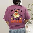 You Can't Scare Me I Teach Daycare Teacher Halloween Ghost Women's Comfort Colors T-Shirt Back Print Berry
