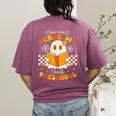 You Can't Scare Me I Teach Preschool Teacher Halloween Ghost Women's Comfort Colors T-Shirt Back Print Berry