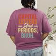 Capital Letters And Periods Bruh Teacher Grammar Kids Women's Comfort Colors T-Shirt Back Print Berry