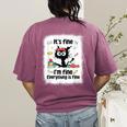 Cat It's Fine I'm Fine Everything Is Fine Teacher Life Women's Comfort Colors T-Shirt Back Print Berry Cat It's Fine I'm Fine Everything Is Fine Teacher Life Women's Comfort Colors T-Shirt Back Print Berry