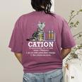 Cation Chemistry Humor Science Teacher Cat Pun Women's Comfort Colors T-Shirt Back Print Berry Cation Chemistry Humor Science Teacher Cat Pun Women's Comfort Colors T-Shirt Back Print Berry