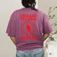 Chicago Teachers Matter Support Union Education Red For Ed Women's Comfort Colors T-Shirt Back Print Berry