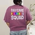 Childcare Daycare Squad Daycare Teacher Men Women Women's Comfort Colors T-Shirt Back Print Berry