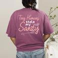 Childcare Provider Daycare Teacher Stole My Sanity Women's Comfort Colors T-Shirt Back Print Berry