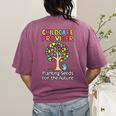 Childcare Provider Job Daycare Provider Daycare Teacher Women's Comfort Colors T-Shirt Back Print Berry
