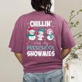 Chillin' With My Preschool Snowmies Teacher Christmas Men Women Kids Women's Comfort Colors T-Shirt Back Print Berry Chillin' With My Preschool Snowmies Teacher Christmas Men Women Kids Women's Comfort Colors T-Shirt Back Print Berry