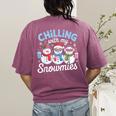 Chillin With My Snowmie Women Christmas Snowman Teacher Snow Women's Comfort Colors T-Shirt Back Print Berry Chillin With My Snowmie Women Christmas Snowman Teacher Snow Women's Comfort Colors T-Shirt Back Print Berry