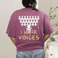 Choir Teacher Shirt I Hear Voices Chorister Tee Women's Comfort Colors T-Shirt Back Print Berry