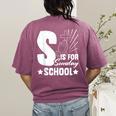 Christian Teacher S Is For Sunday School Essentials Women's Comfort Colors T-Shirt Back Print Berry