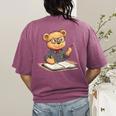 Classroom Fun With Teddy Bear Teacher Women's Comfort Colors T-Shirt Back Print Berry Classroom Fun With Teddy Bear Teacher Women's Comfort Colors T-Shirt Back Print Berry