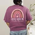 Coffee Gives Me Teacher Powers Leopard Rainbow Teacher Women's Comfort Colors T-Shirt Back Print Berry Coffee Gives Me Teacher Powers Leopard Rainbow Teacher Women's Comfort Colors T-Shirt Back Print Berry