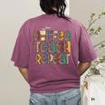 Coffee Teach Repeat Leopard Print Back To School Teachers Women's Comfort Colors T-Shirt Back Print Berry