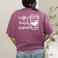 Coffee Teach Repeat Women's Misses Plus Size Teacher Women's Comfort Colors T-Shirt Back Print Berry Coffee Teach Repeat Women's Misses Plus Size Teacher Women's Comfort Colors T-Shirt Back Print Berry