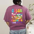 Color The World With Kindness Teachers Back To School Women's Comfort Colors T-Shirt Back Print Berry