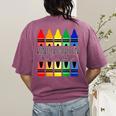 Colorful Crayon Kindergarten Team Tee For Teachers Students Men Women Kids Women's Comfort Colors T-Shirt Back Print Berry