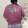 Colorful Steam Letters For Steam Program Teacher And Student Women's Comfort Colors T-Shirt Back Print Berry