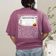 Composition Notebook Costume Adult Halloween For Teachers Women's Comfort Colors T-Shirt Back Print Berry Composition Notebook Costume Adult Halloween For Teachers Women's Comfort Colors T-Shirt Back Print Berry