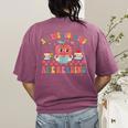 All The Cool Kids Are Reading Book Reading Teacher School Women's Comfort Colors T-Shirt Back Print Berry