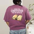 Cool History Teacher Read The Constitution For The Articles Women's Comfort Colors T-Shirt Back Print Berry