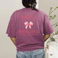 Coquette Bow Paraprofessional School Para Squad Teacher Aide Women's Comfort Colors T-Shirt Back Print Berry