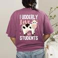 Cow Teacher Lover Women's Comfort Colors T-Shirt Back Print Berry