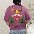 Crayon Box Fun Teacher Student Crayon Squad Halloween 2022 Women's Comfort Colors T-Shirt Back Print Berry