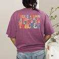 Created By God Chosen By Jesus Called To Be a Teacher Women's Comfort Colors T-Shirt Back Print Berry