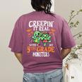 Creepin It Real Monster School 5th Grade Teacher Halloween Women's Comfort Colors T-Shirt Back Print Berry Creepin It Real Monster School 5th Grade Teacher Halloween Women's Comfort Colors T-Shirt Back Print Berry