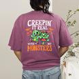 Creepin It Real Monster School Teacher Principal Halloween Women's Comfort Colors T-Shirt Back Print Berry