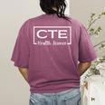 CTE Career And Technical Education -Adults CTE Teacher Health Theme Small Short Sleeve Women's Comfort Colors T-Shirt Back Print Berry