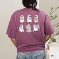 Cute Boo Ghost Reading Books Halloween Librarian Teacher Kid Women's Comfort Colors T-Shirt Back Print Berry Cute Boo Ghost Reading Books Halloween Librarian Teacher Kid Women's Comfort Colors T-Shirt Back Print Berry